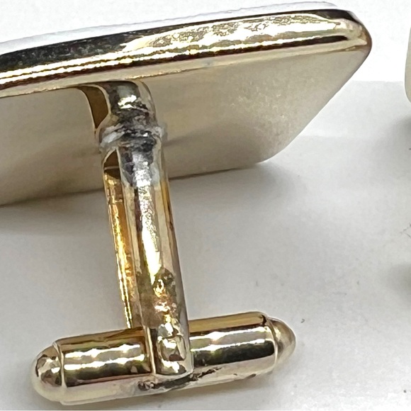 Vintage Unisex Egyptian Hieroglyphic Scene Black White Toggle Back Cufflinks - Picture 13 of 13